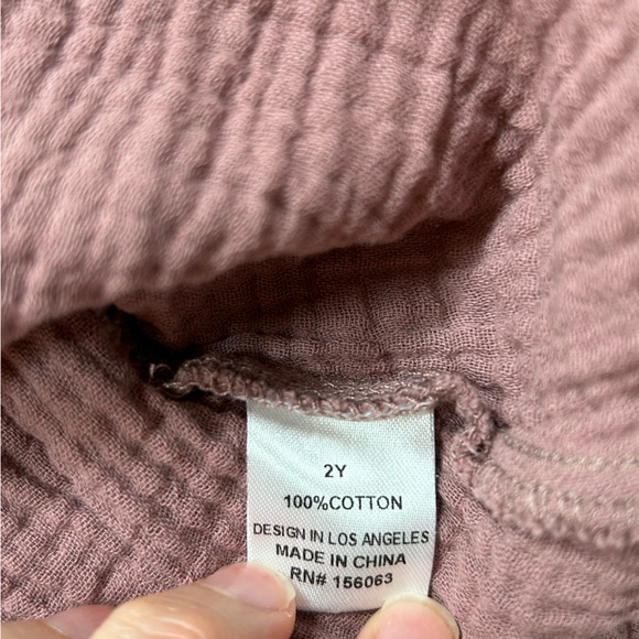 Maybell Studio Toddler Long Sleeve Button Up Purple Cotton Gauze 2T - Picture 5 of 5